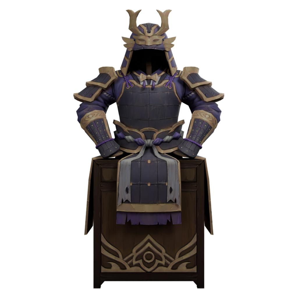 紫金武士铠甲陈列 · 正立面 / 侧面平视