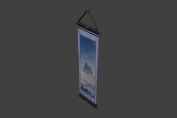 雾海孤峰挂画