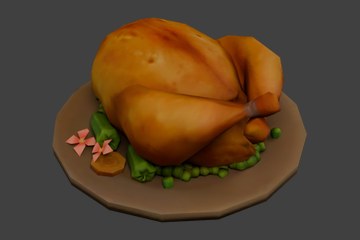 花饰烤鸡