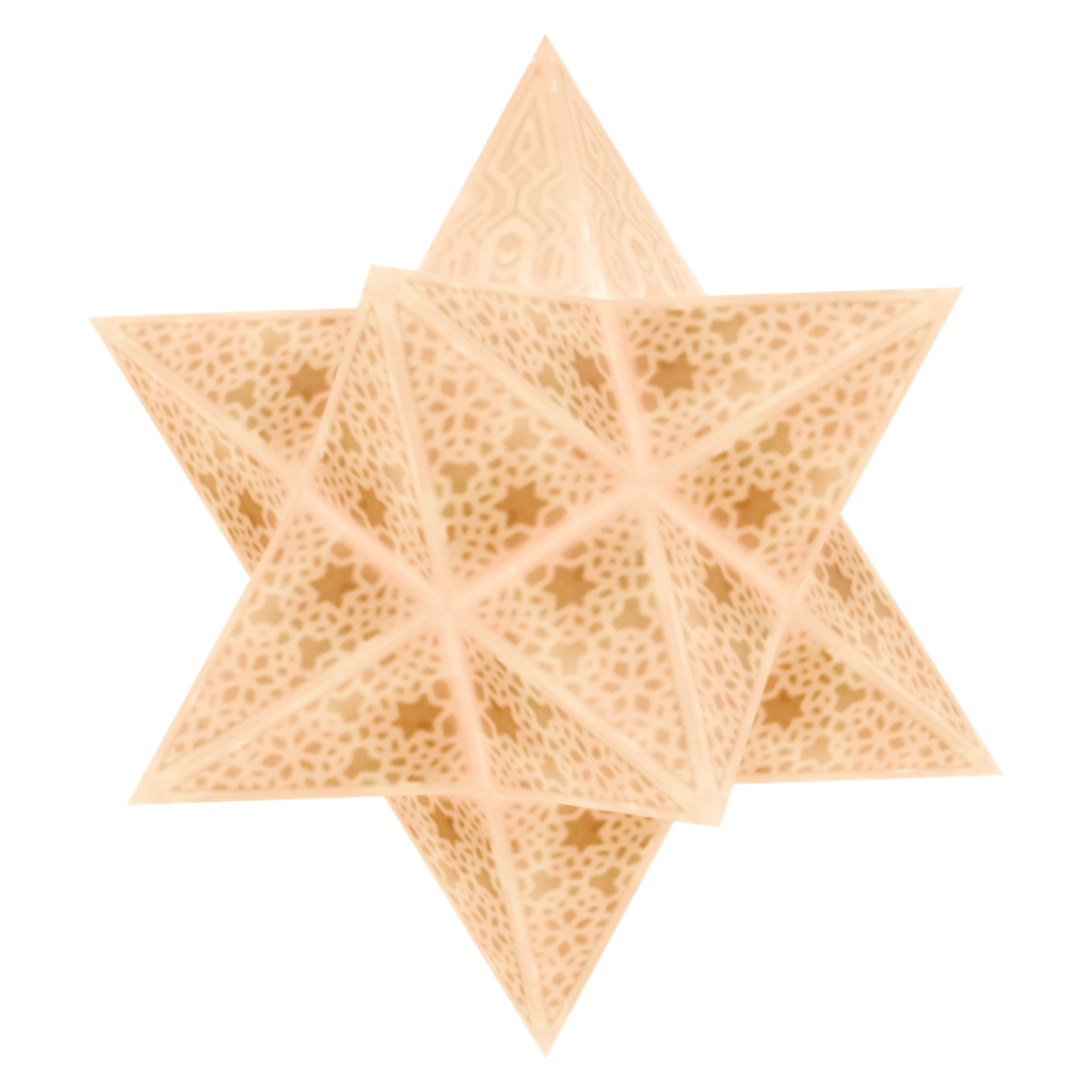 黄色星形装饰 · 正立面 / 侧面平视
