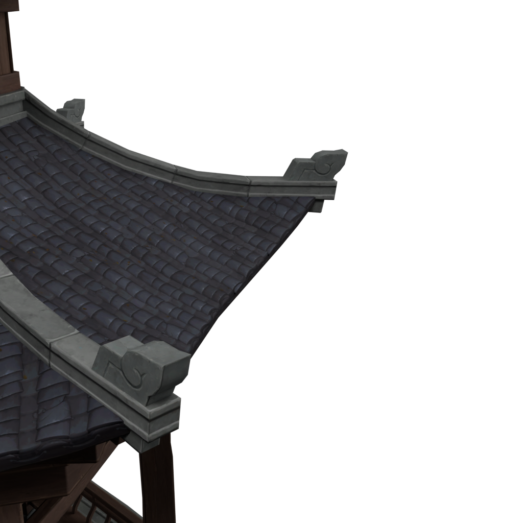 山谷双檐凉亭 · 局部特写