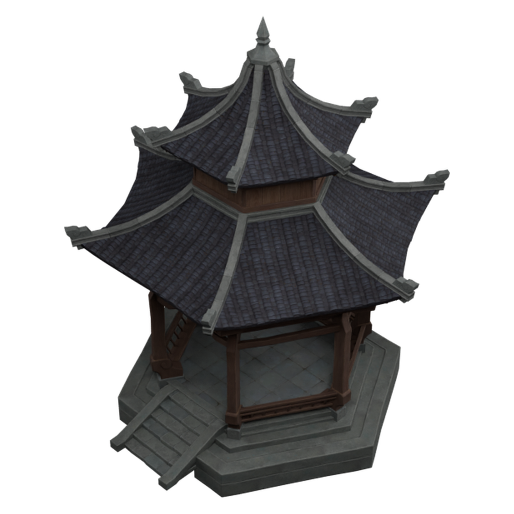 山谷双檐凉亭