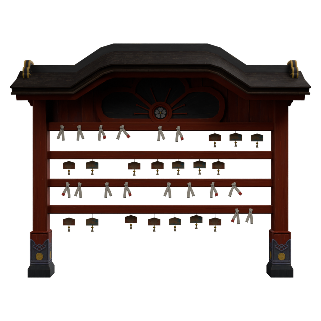 红色签纸悬挂架 · 正立面 / 侧面平视