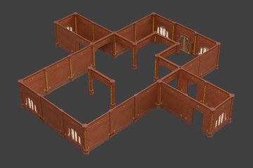 高塔橙色室内墙体 C
