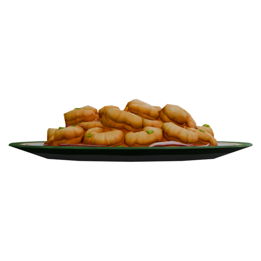 圆粒菜肴拼盘 · 正立面 / 侧面平视