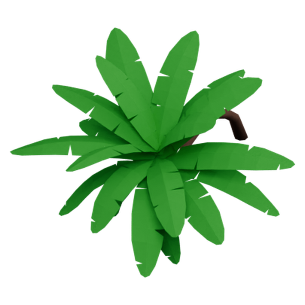 绿色弯干棕榈造型树木