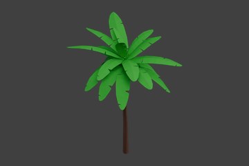 绿色高干棕榈造型树木