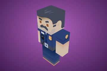 蓝制服灰胡子警员