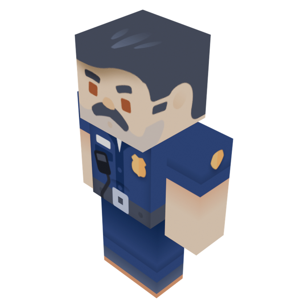 蓝制服灰胡子警员