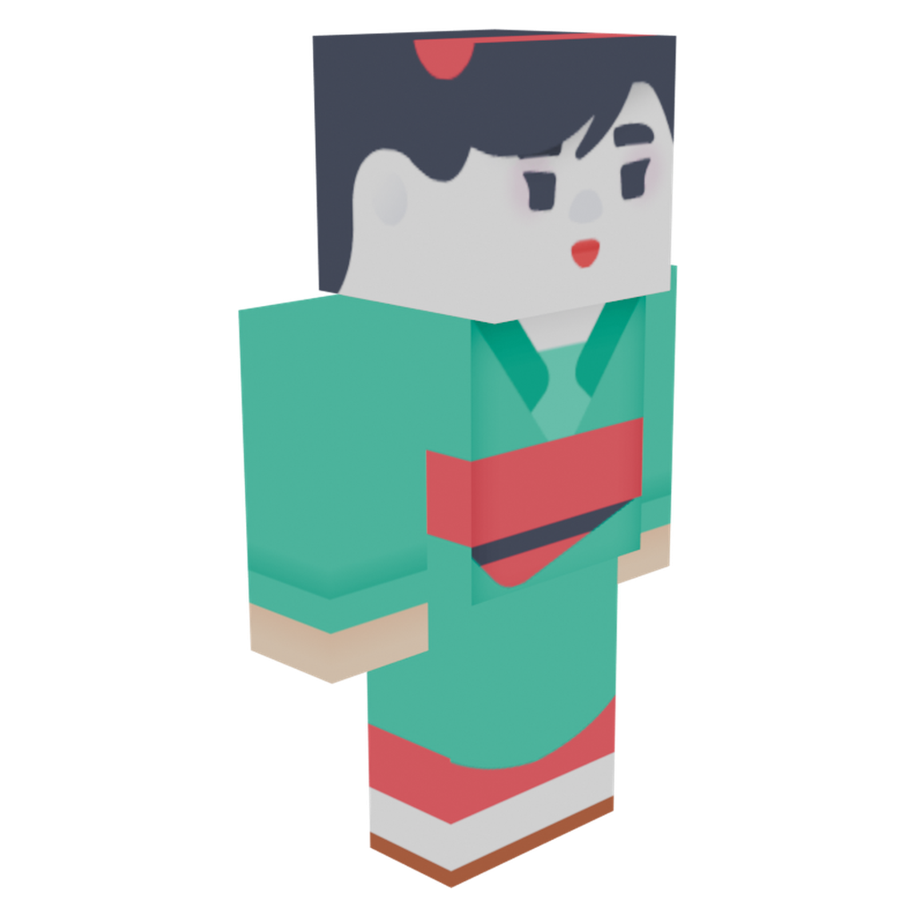 盘发和服女子 · 微俯仰特征视角