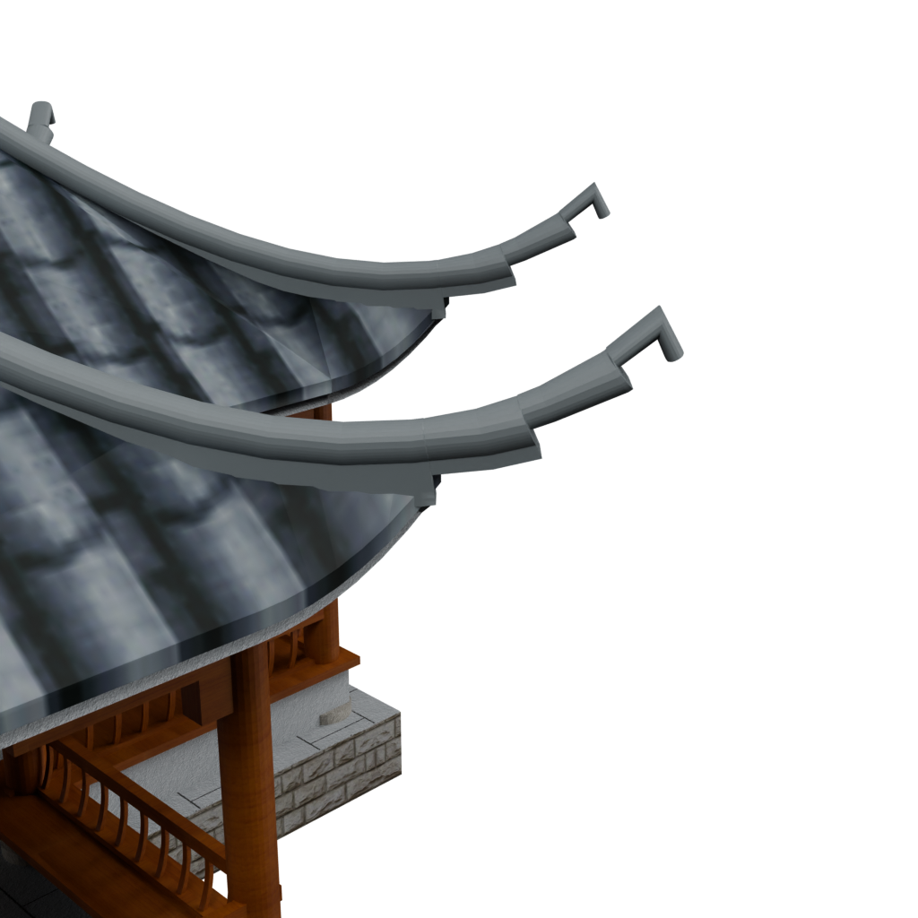 连体灰瓦凉亭05 · 局部特写