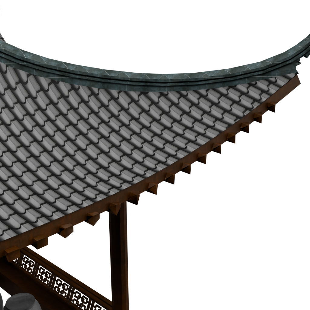 带桌凳方形凉亭09 · 局部特写