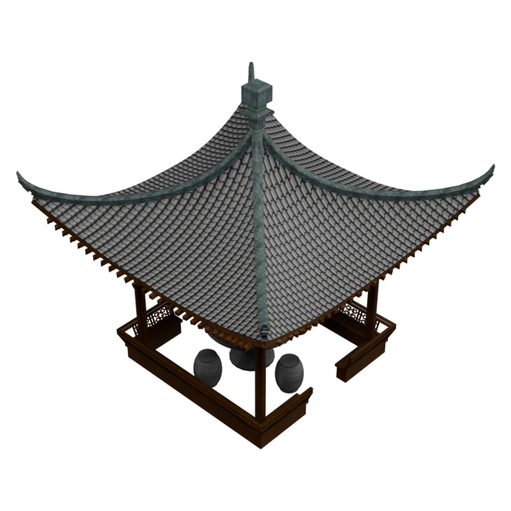 带桌凳方形凉亭09