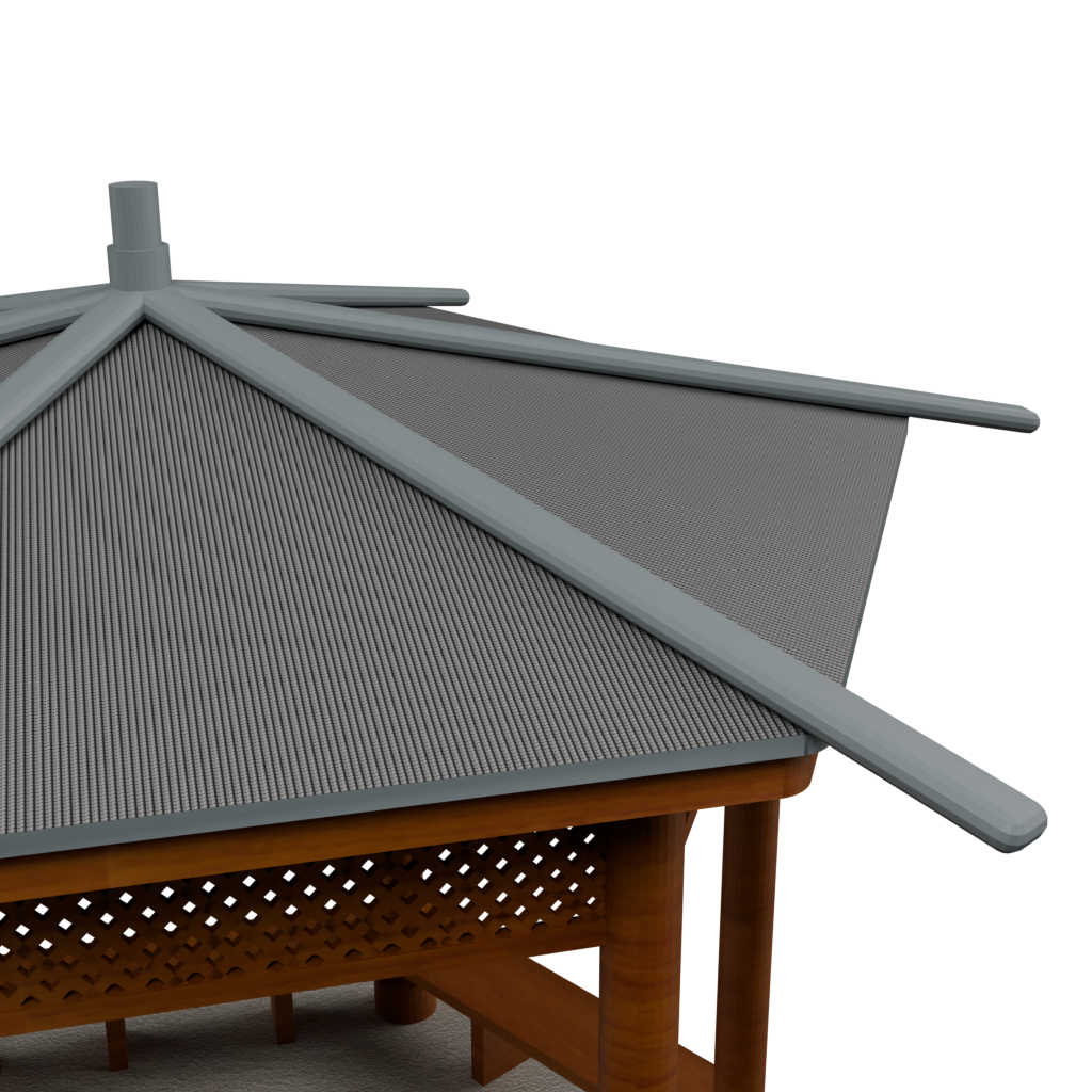 灰顶六角凉亭10 · 局部特写