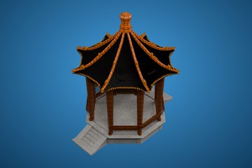 金脊黑瓦八角亭17