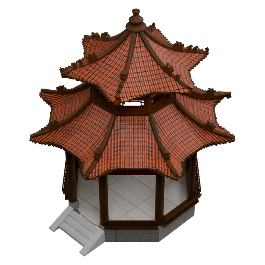红瓦重檐八角亭19