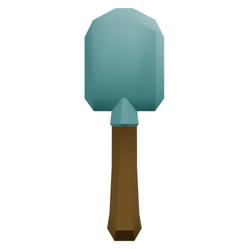 蓝色铲子 · 正立面 / 侧面平视
