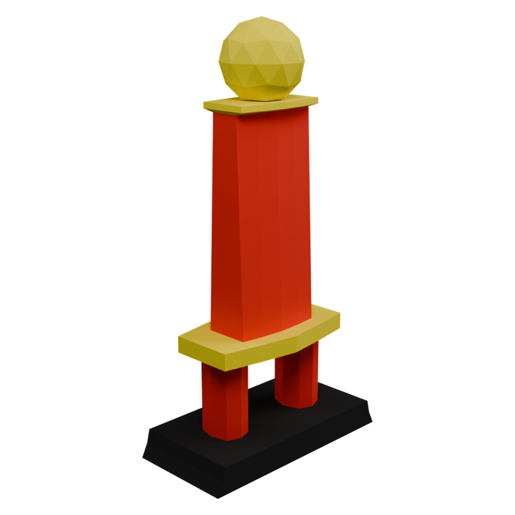 立柱奖杯 · 微俯仰特征视角