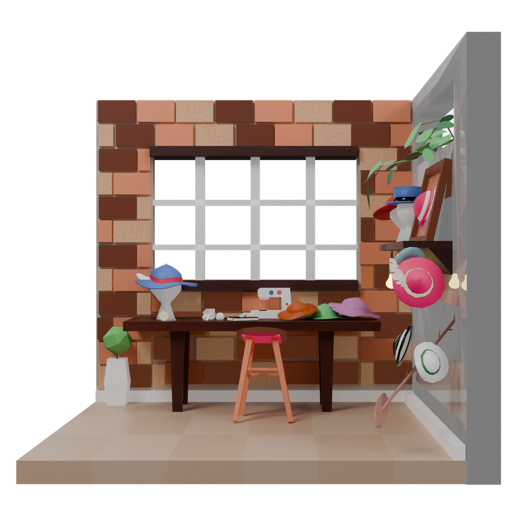 制帽工作室 · 正立面 / 侧面平视