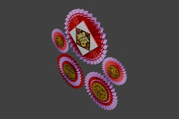 红色剪纸团花挂饰