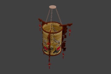圆筒宫灯悬挂组合