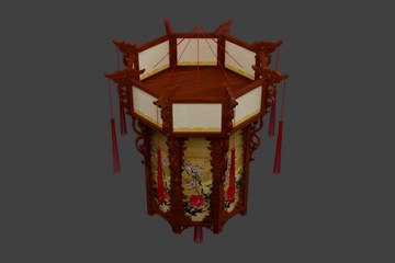 红木八角宫灯
