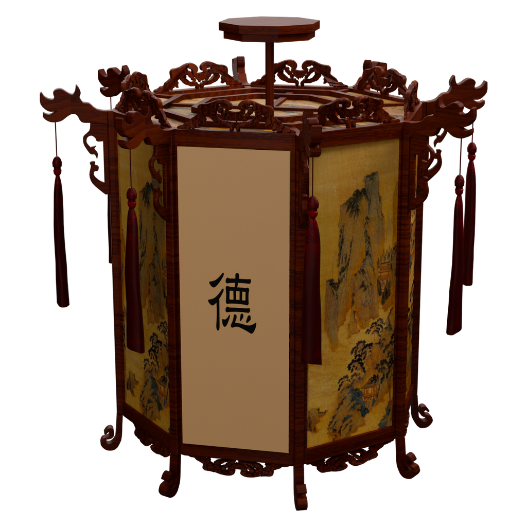 花绘大型宫灯 · 微俯仰特征视角