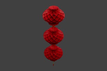 红色多层灯笼组合