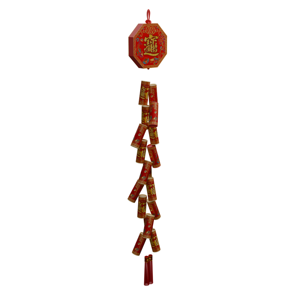 方片串联吉祥挂饰 · 微俯仰特征视角