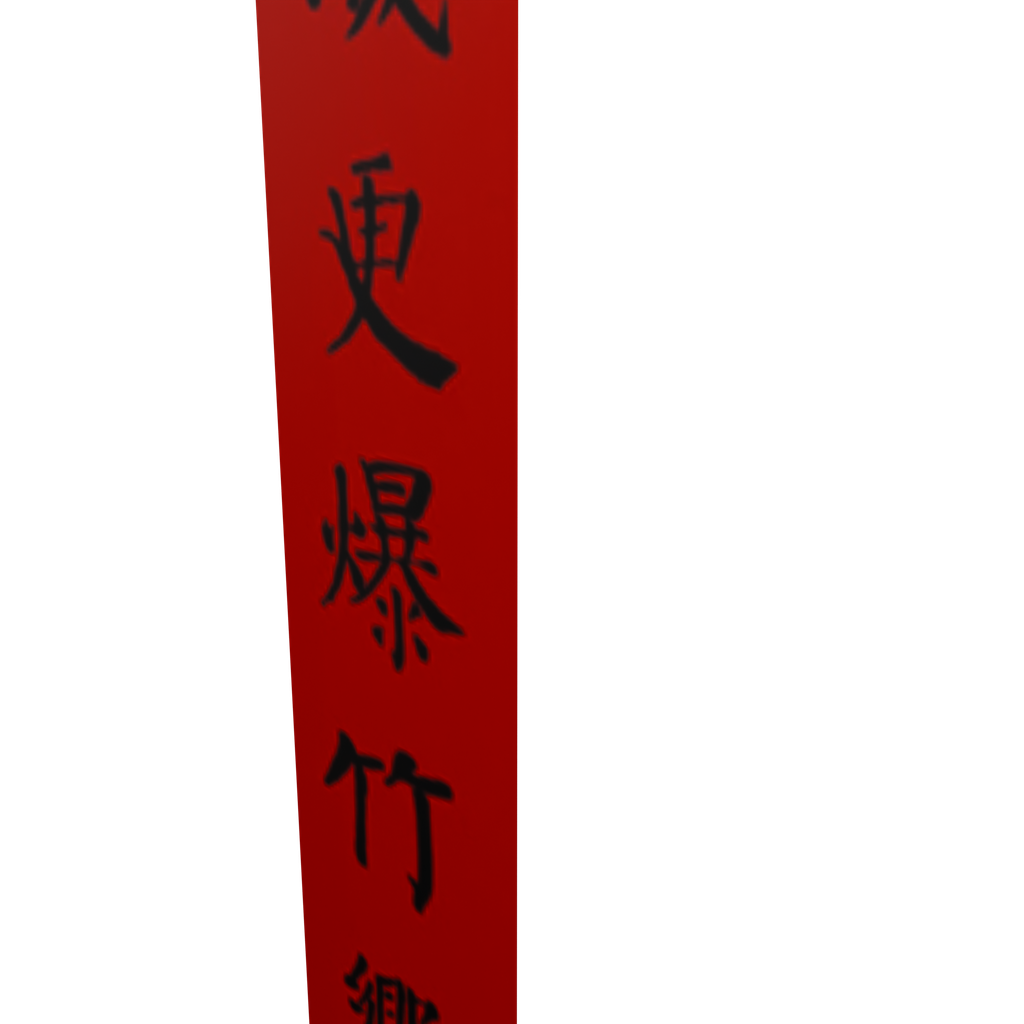 岁更爆竹竖式春联 · 局部特写