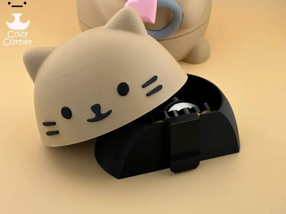 猫咪形象首饰收纳盒 3D打印STL模型