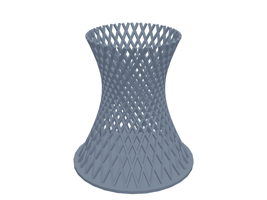 双曲线冷却塔笔筒 3D打印模型