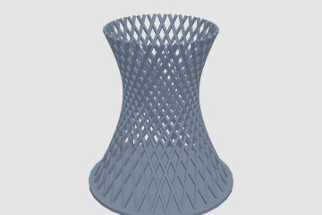 双曲线冷却塔笔筒 3D打印模型
