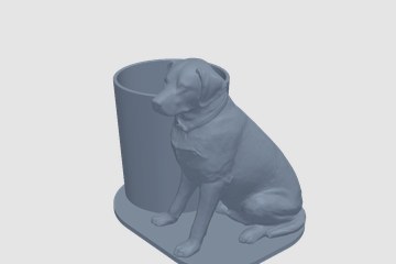 狗狗笔筒 3D打印模型