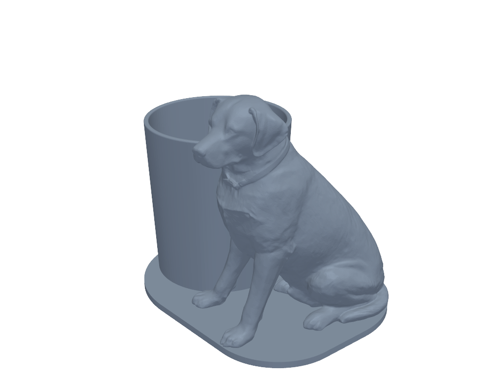 狗狗笔筒 3D打印模型
