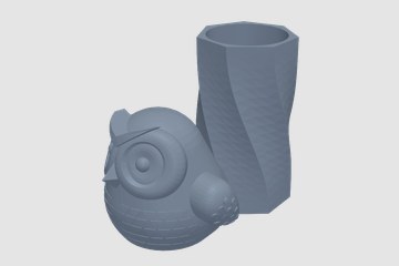 猫头鹰笔筒 3D打印模型