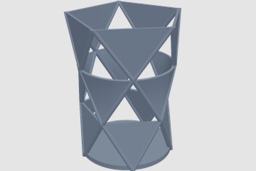 三角形镂空笔筒 3D打印模型