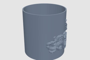 凤舞九天笔筒 3D打印模型
