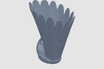 孔雀笔筒 3D打印模型