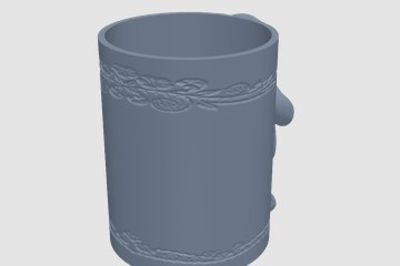 小熊笔筒 3D打印模型