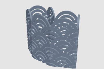 屏风样式笔筒 3D打印模型