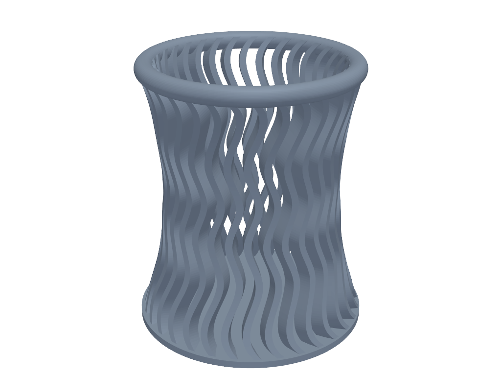 波纹笔筒 3D打印模型
