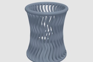 波纹笔筒 3D打印模型