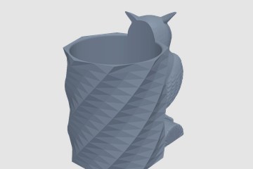 猫头鹰笔筒 3D打印模型