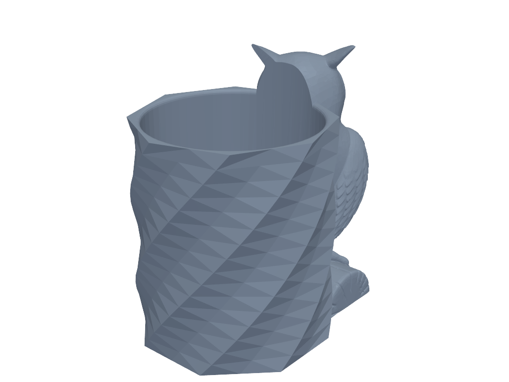 猫头鹰笔筒 3D打印模型