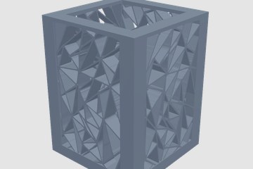 矩形镂空笔筒 3D打印模型