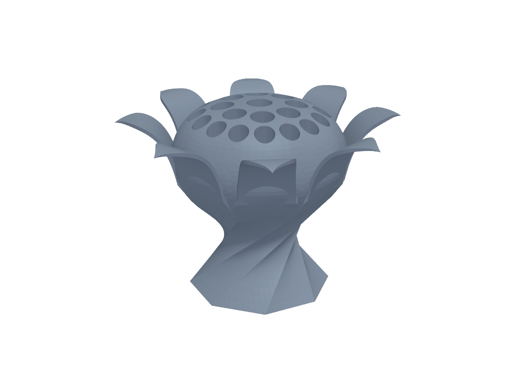 莲雾笔筒 3D打印模型