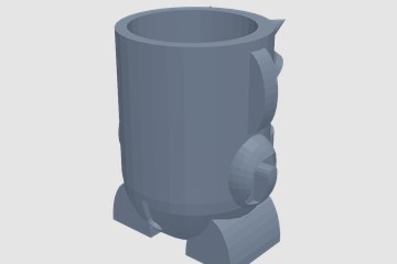 部落笔筒 3D打印模型