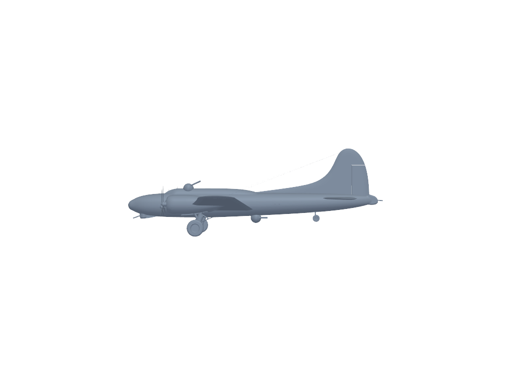 B-17 Flying Fortress v3 3D打印模型