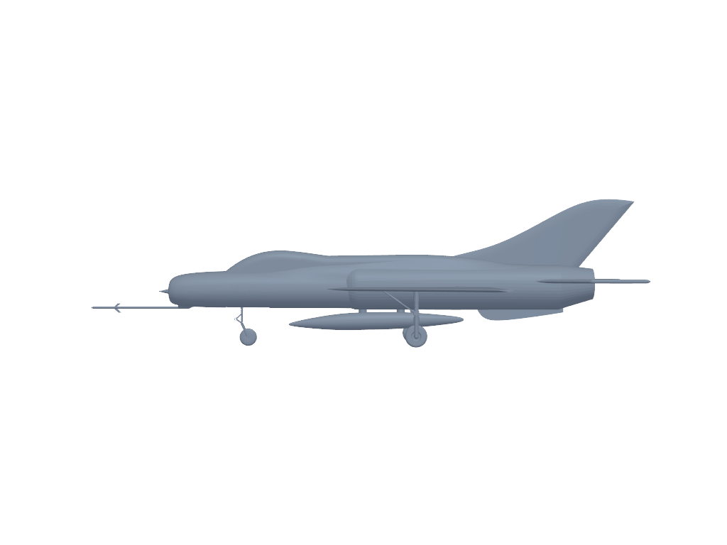 Chengdu J-7 (MIG-21) 3D打印模型